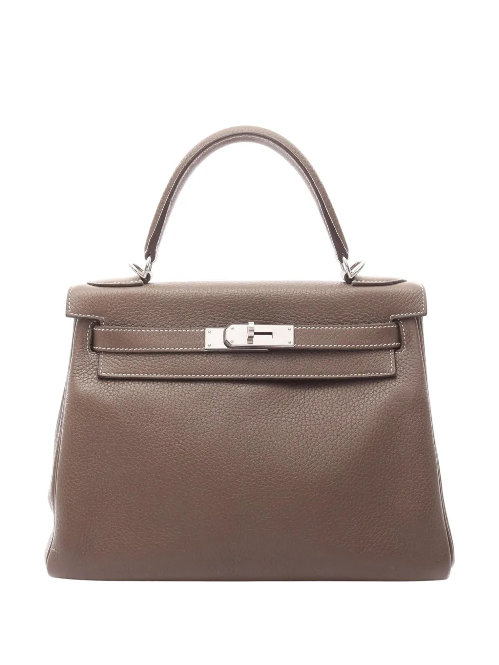 Hermès Pre-Owned 2018 Taurillon Clemence Kelly II Retourne 28 handbag - Grey