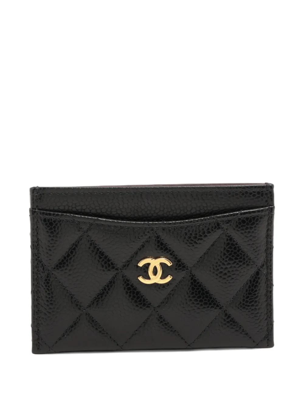 CHANEL Pre-Owned 2021-2025 CC mark matelasse card holder - Nero