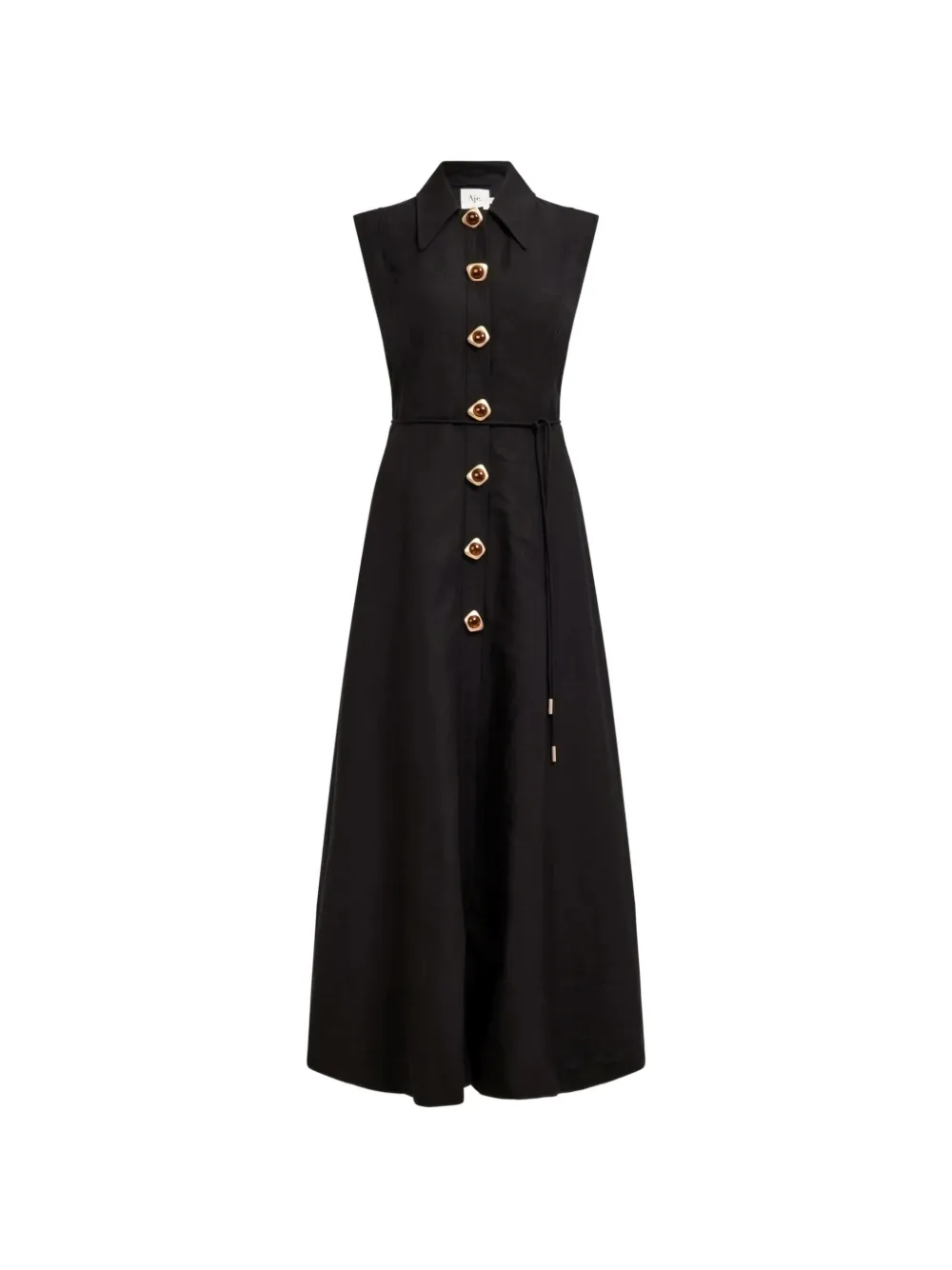 Aje Sasha button-up collared midi dress - Nero