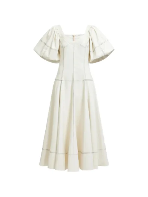 Aje robe mi-longue Ether à manches bouffantes