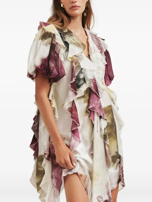 aje pink and white dress Rosie silk and cotton-blend maxi dress - pink