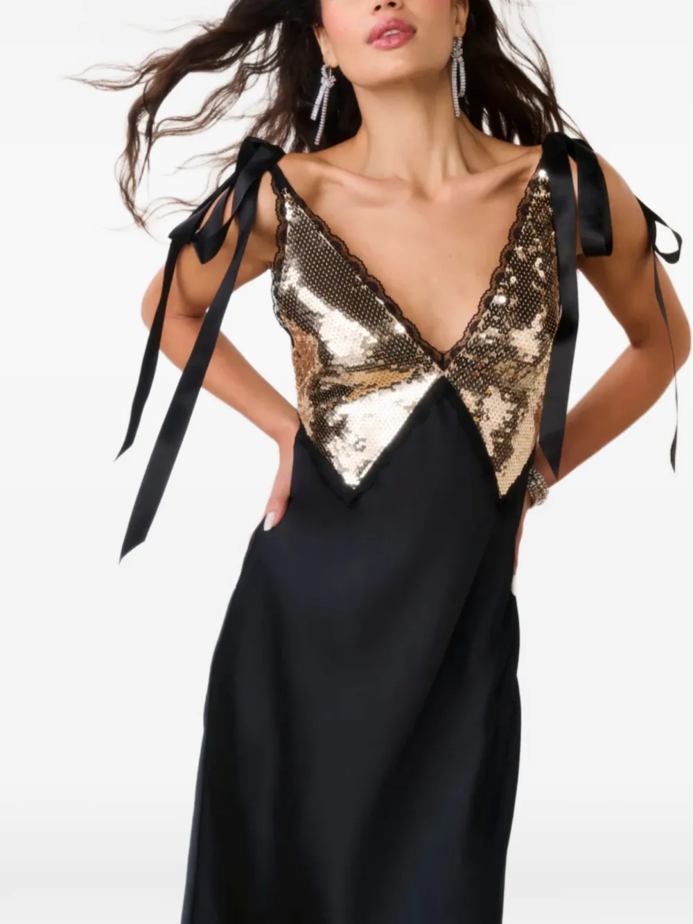 LoveShackFancy Maxi-jurk Zwart