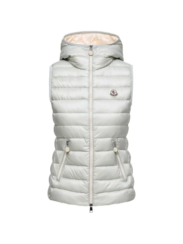 Moncler Glygosse Hooded Down Vest in Green