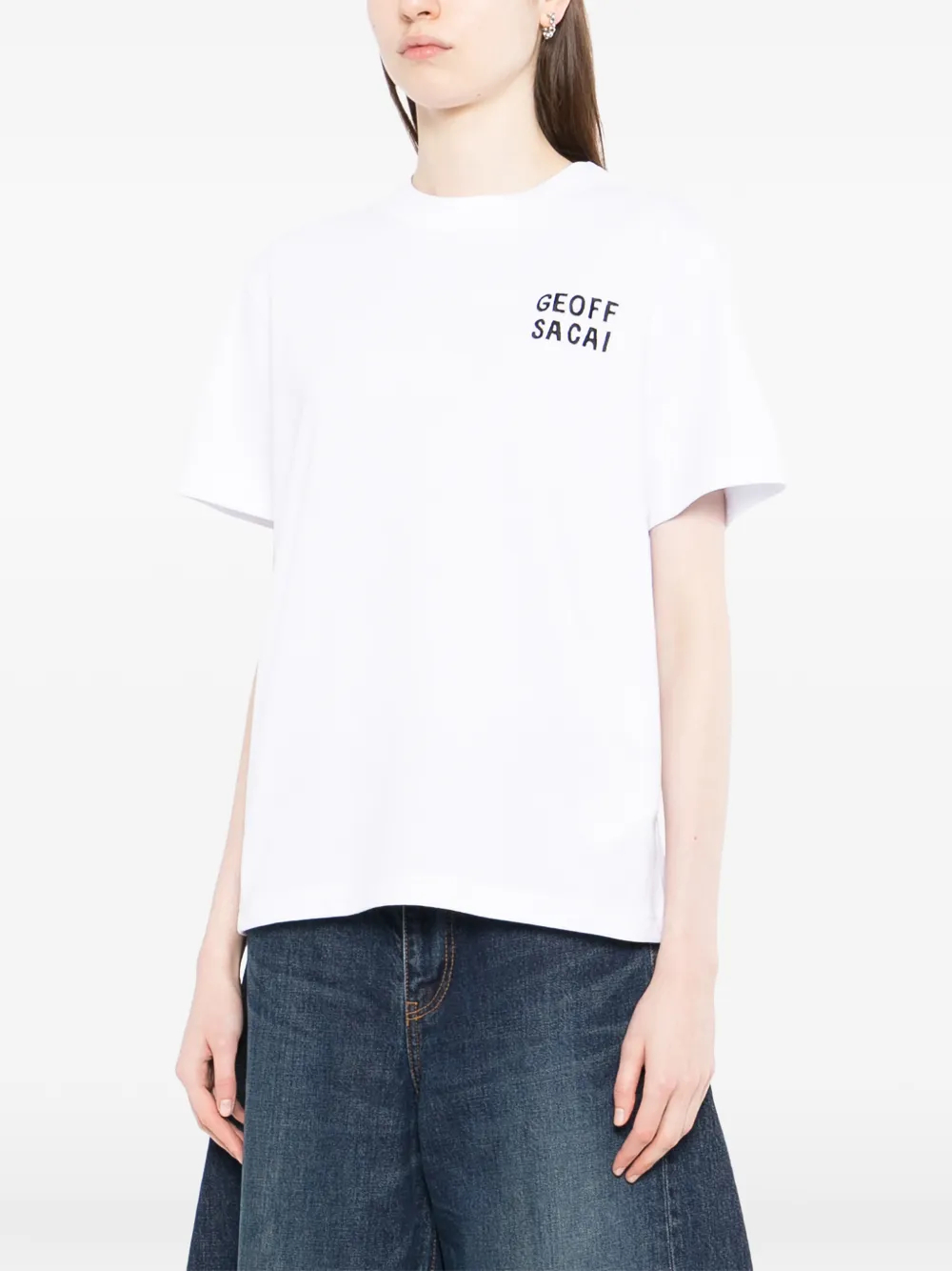 sacai T-shirt met grafische print Wit