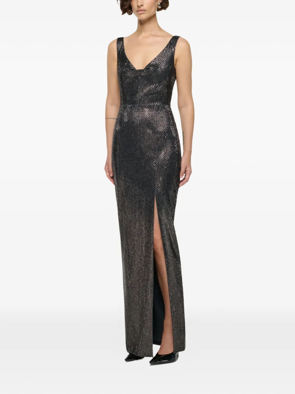 Roland Mouret Mouwloze jurk met gedrapeerde hals Grijs