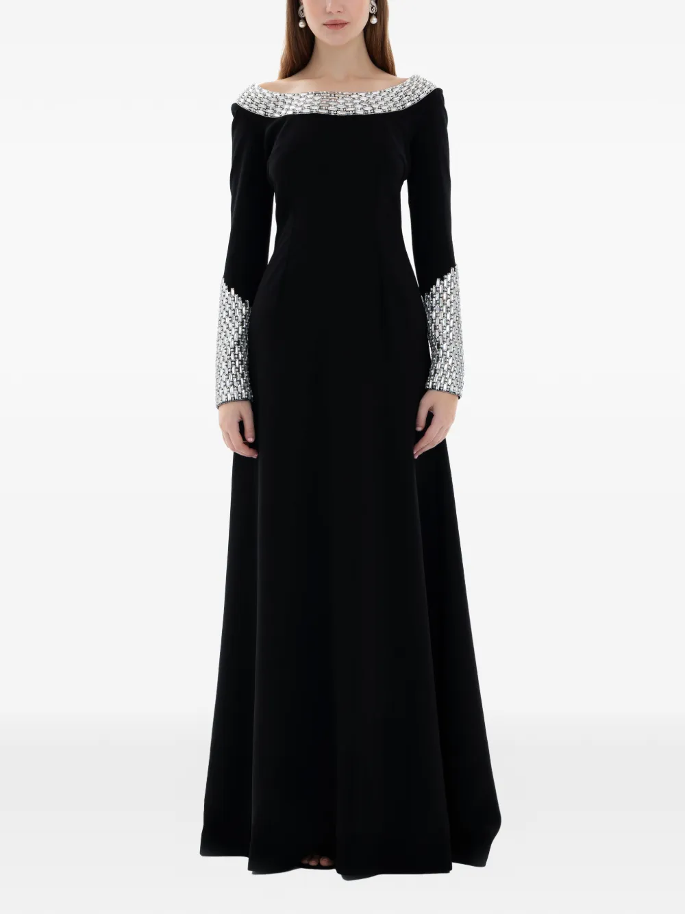 Dina Melwani crystal embellished gown - Nero