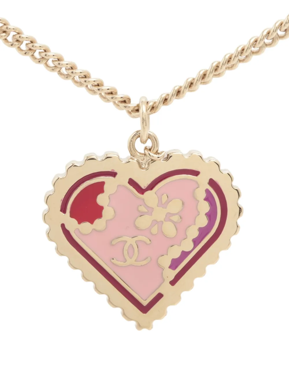 CHANEL Pre-Owned 2005 Heart pendant necklace - Oro