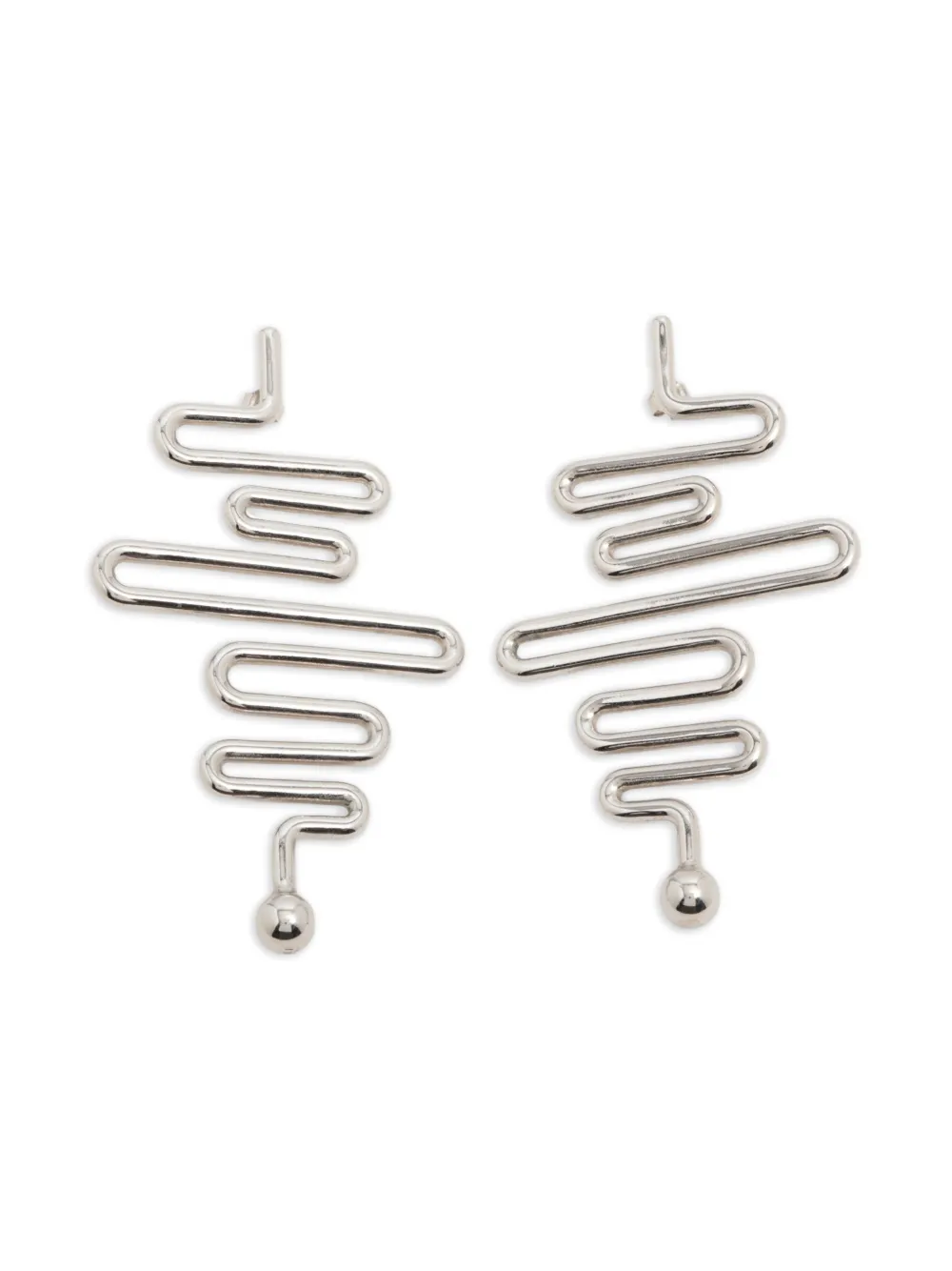 Balenciaga Pre-Owned 2000s squiggle drop earrings - Silber