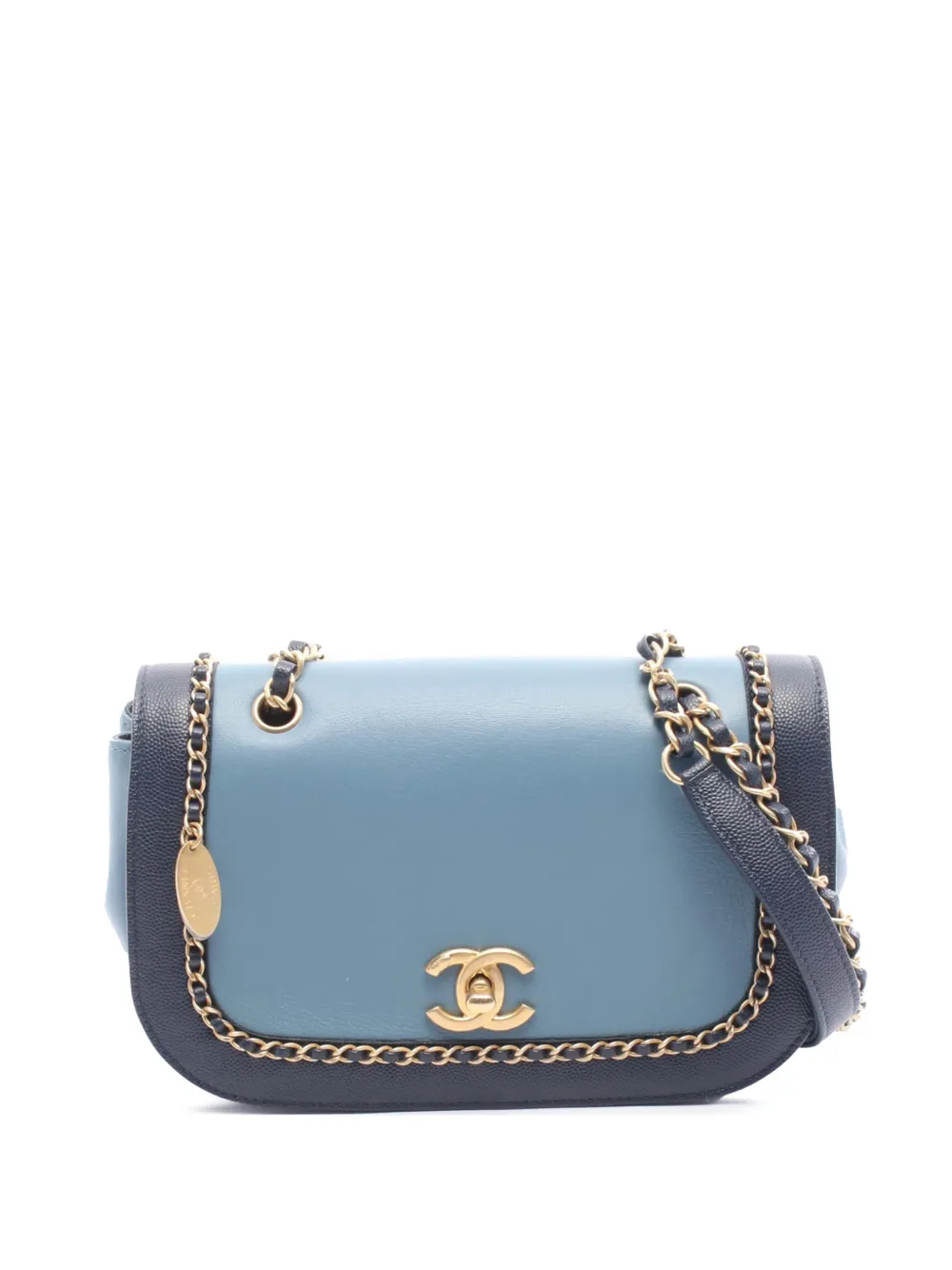 CHANEL Pre-Owned 2019 CC Lambskin and Caviar Lovely Chains Flap shoulder bag - Blu