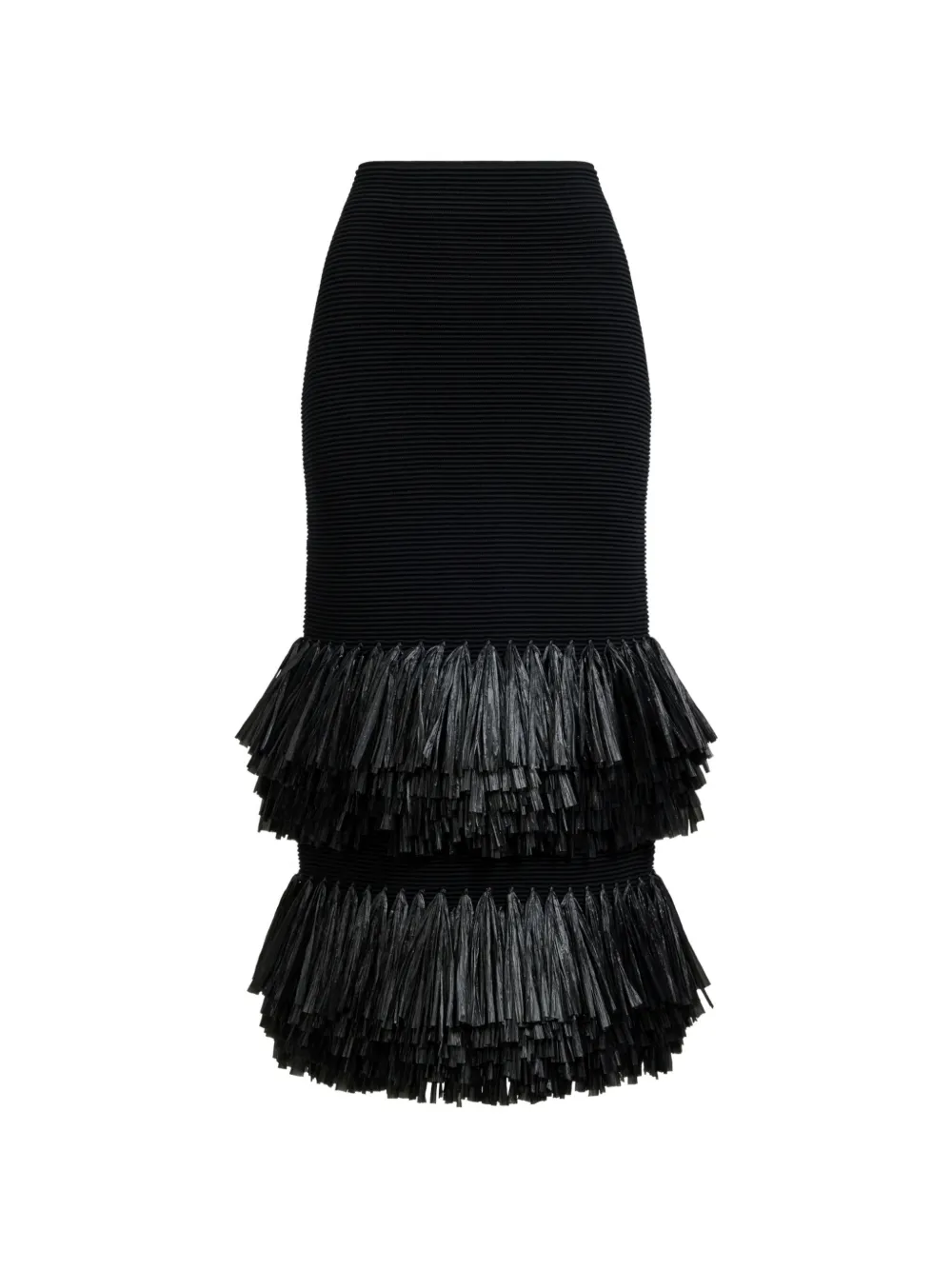 Aje Agave fringed midi skirt - Nero
