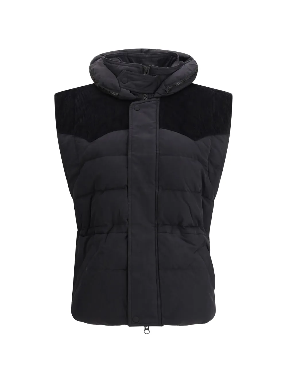 MARANT ÉTOILE corduroy-panel hooded gilet - Nero