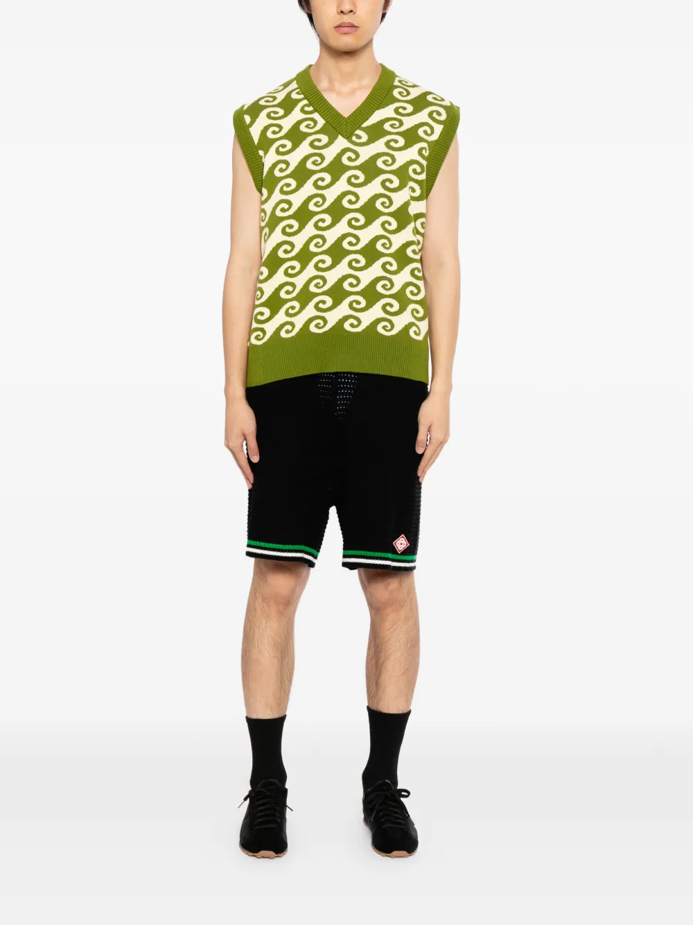 CHATEAU ORLANDO graphic v-neck vest - Groen