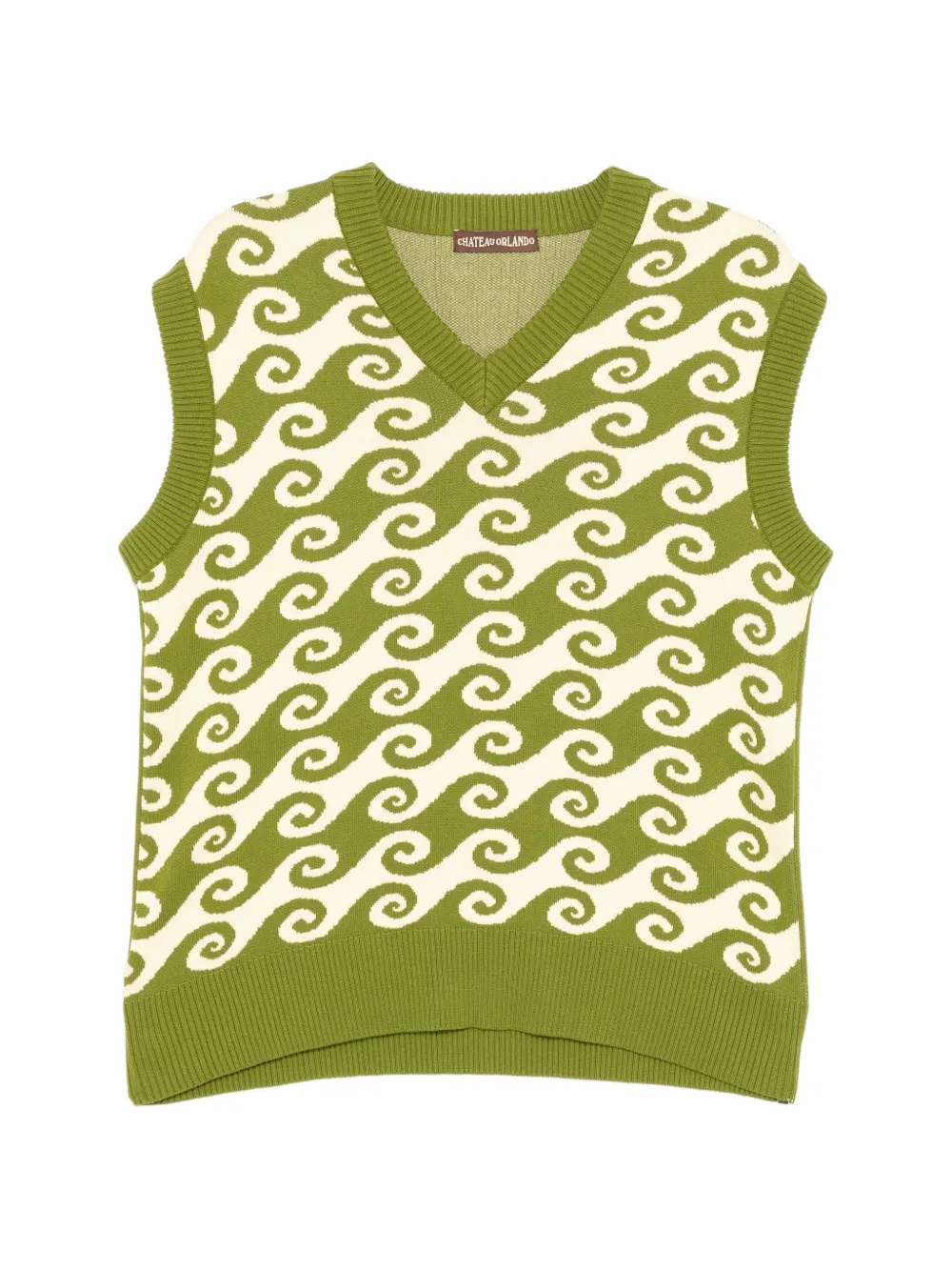 CHATEAU ORLANDO graphic v-neck vest - Verde
