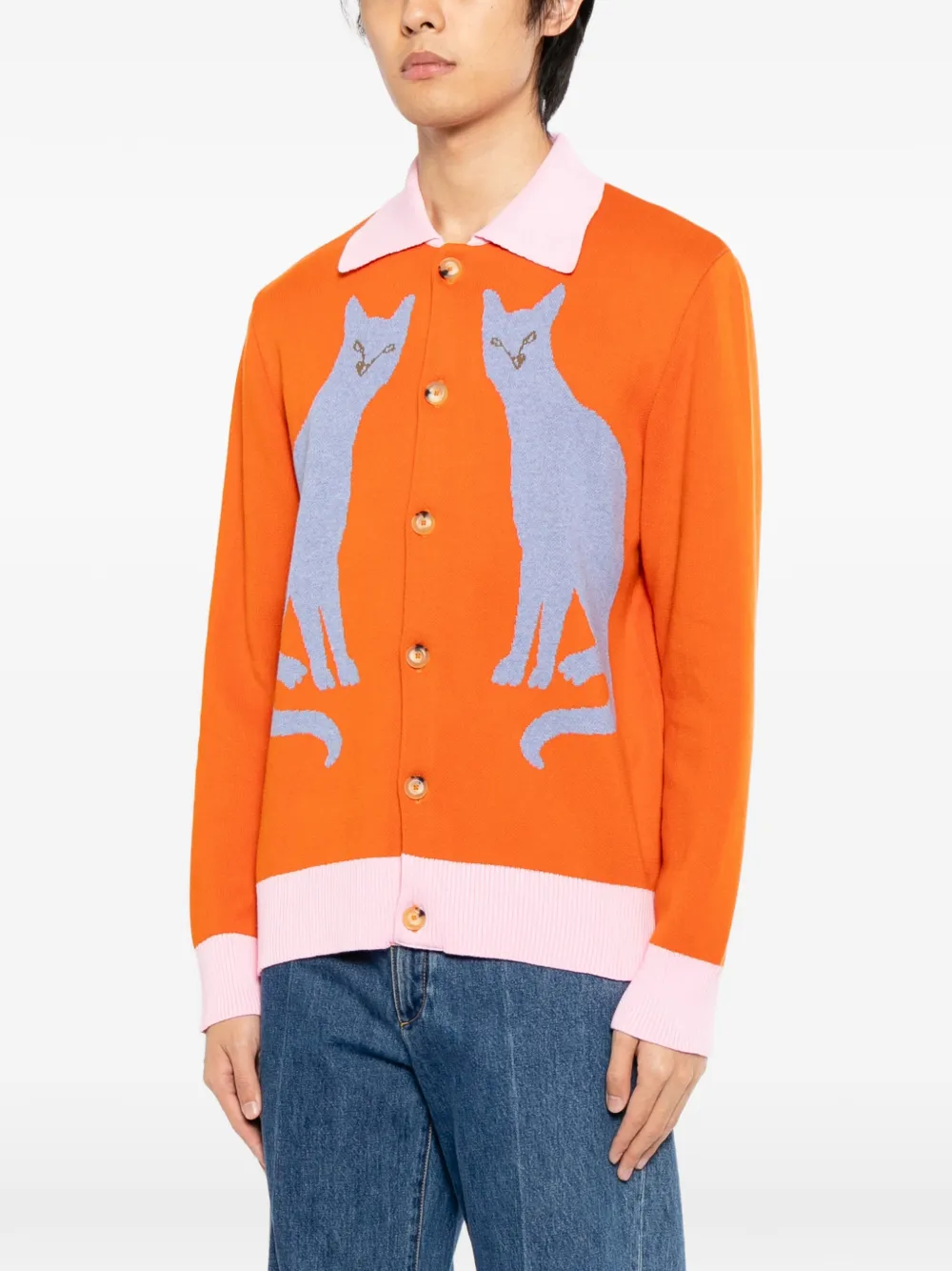 Graphic Cotton Cardigan