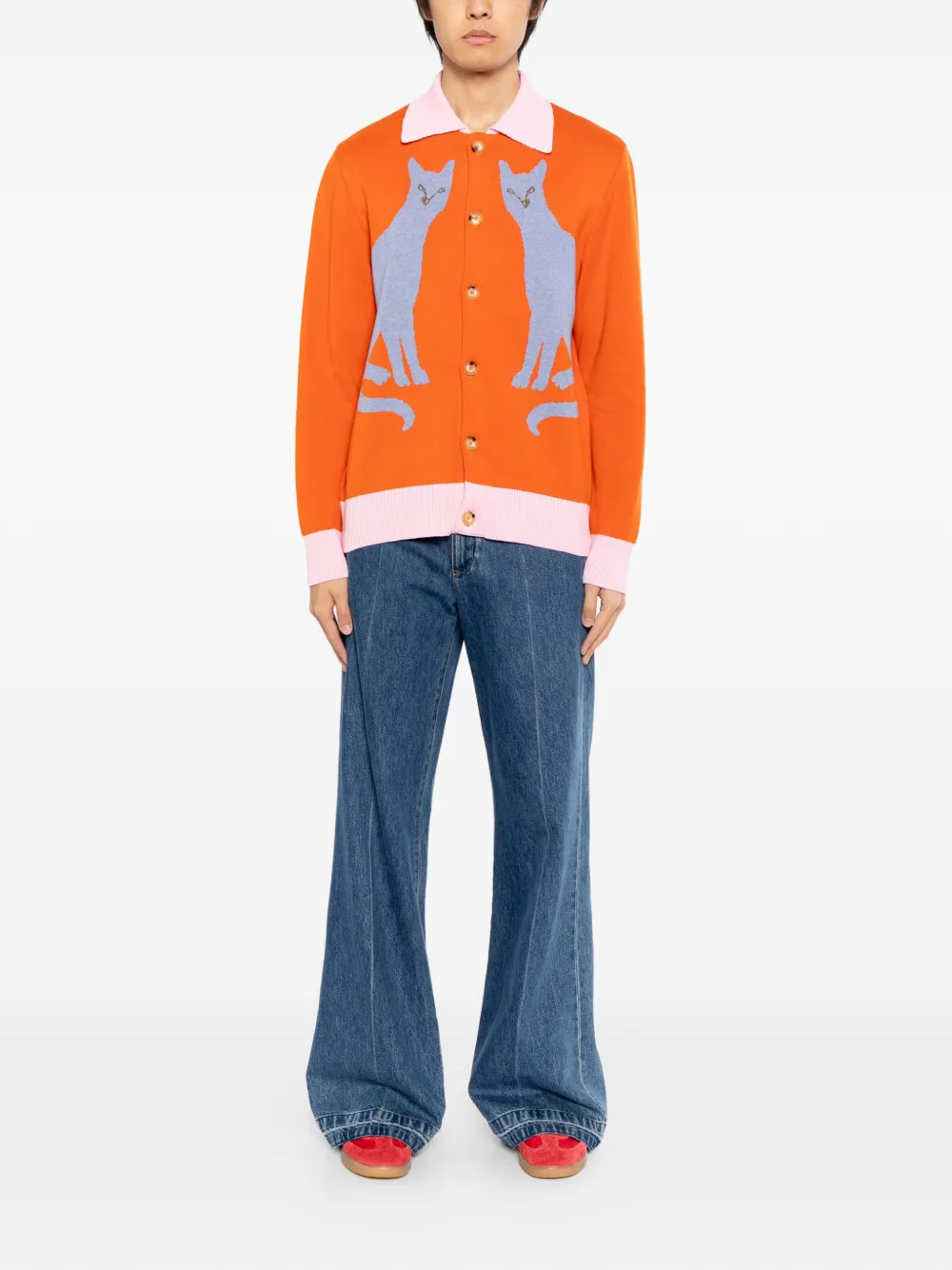 Graphic Cotton Cardigan
