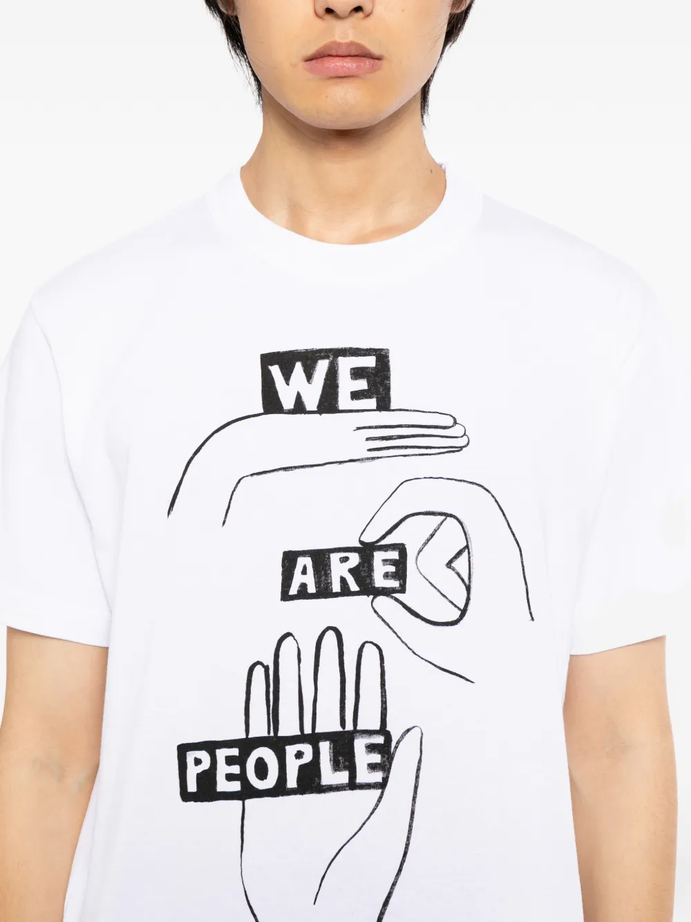 sacai Katoenen T-shirt met grafische print Wit