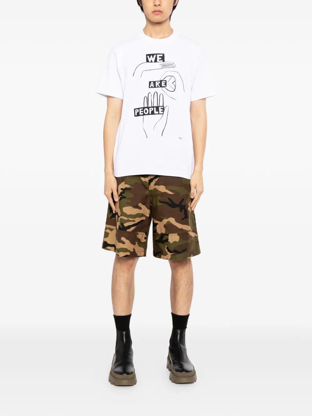 Sacai graphic-print cotton T-shirt - Wit