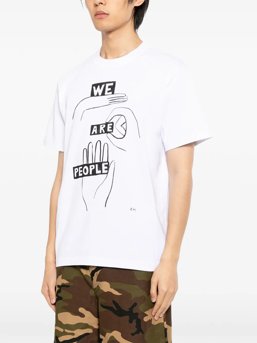 sacai Katoenen T-shirt met grafische print Wit