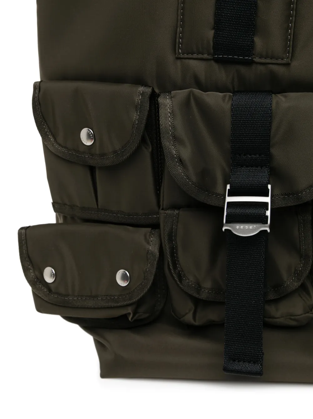 sacai Shopper met meerdere vakken Groen