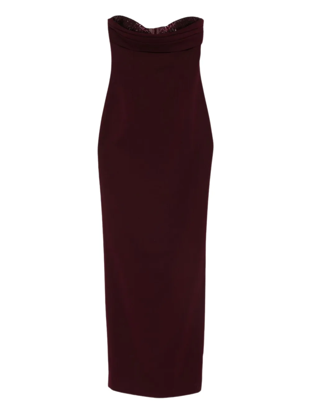 Roland Mouret Abito lungo senza spalline con scollo a cuore - Rosso