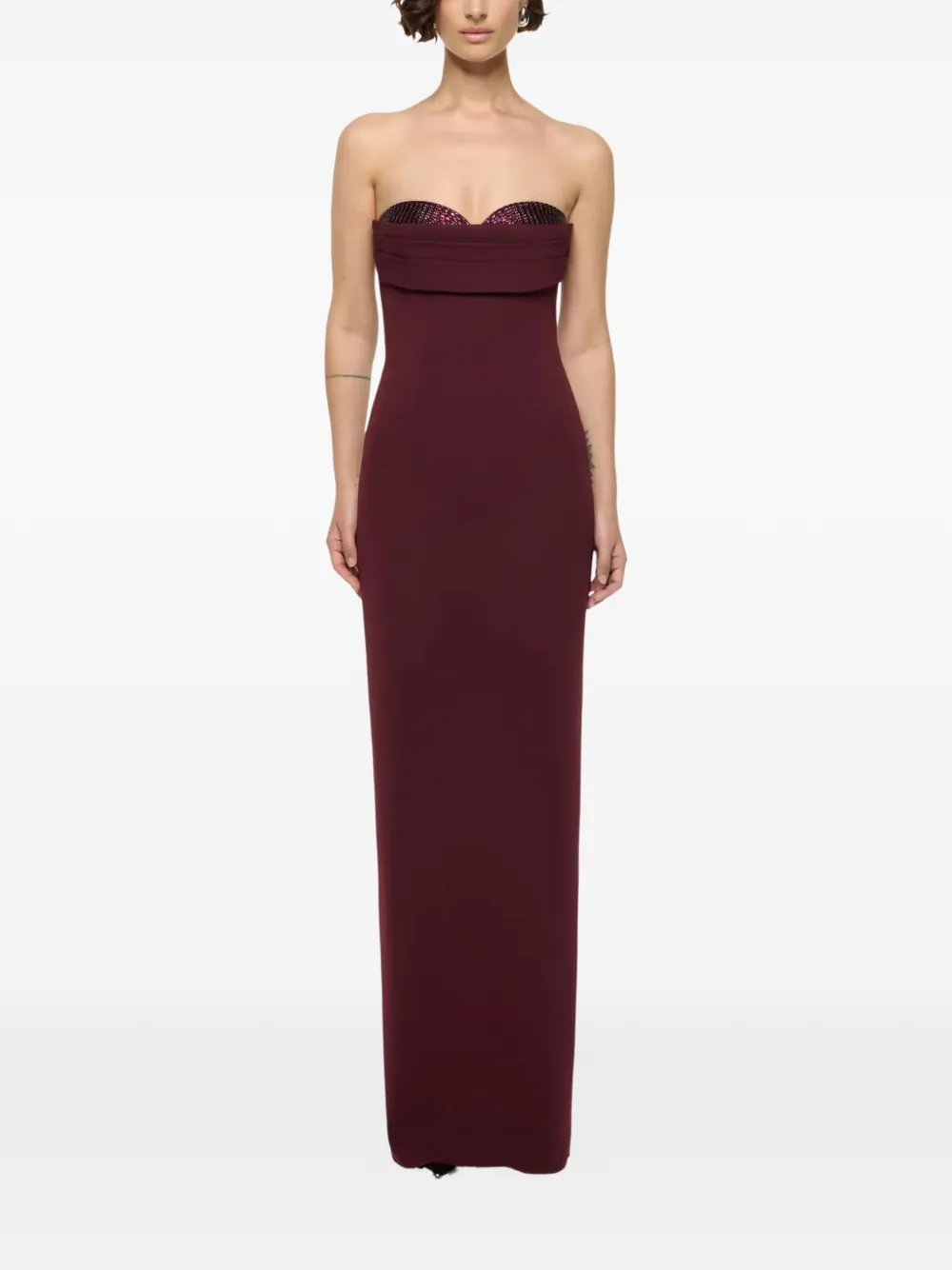 Roland Mouret Strapless maxi-jurk met sweetheart hals - Rood