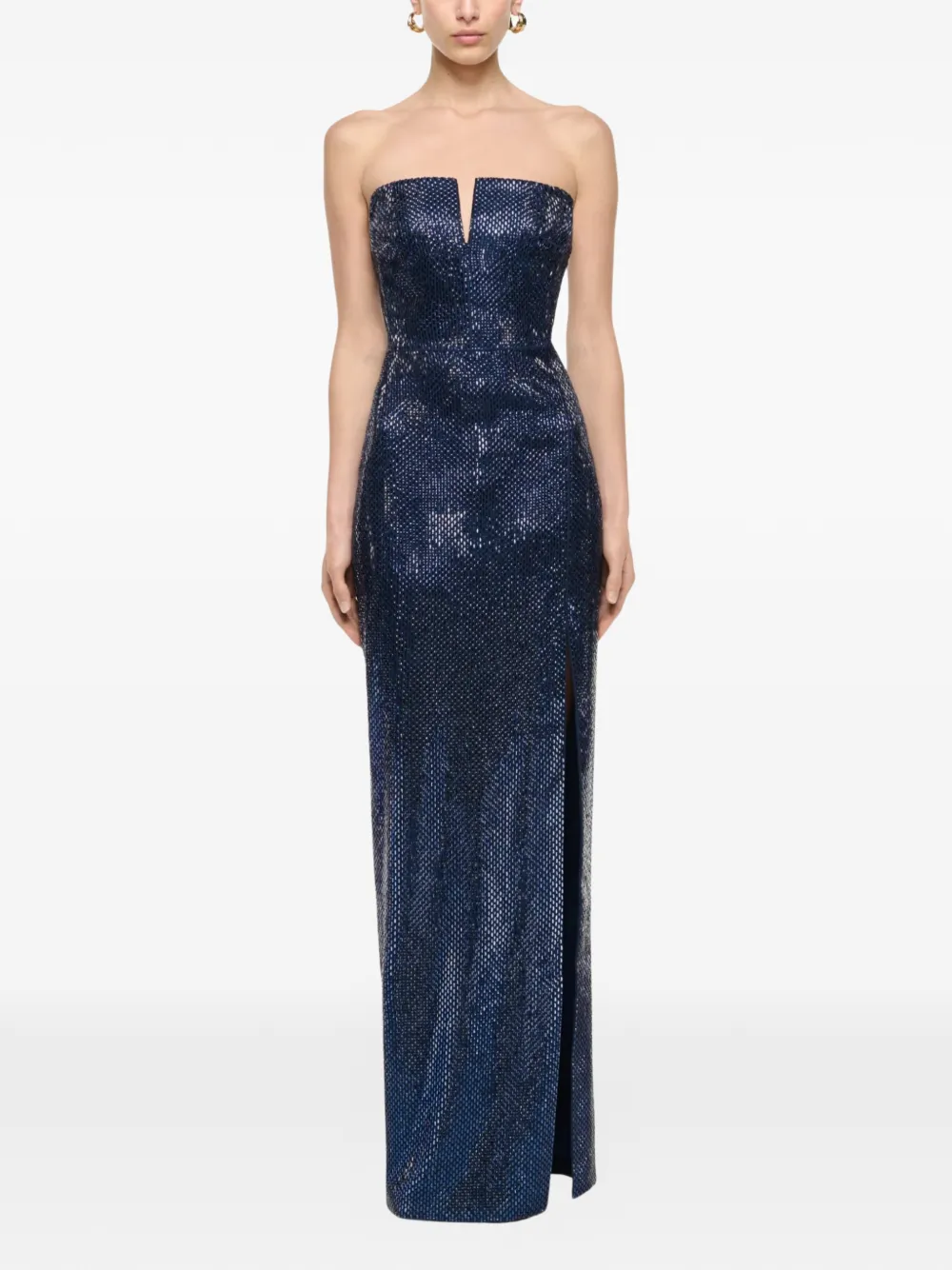 Roland Mouret Strapless maxi-jurk met kristallen - Blauw