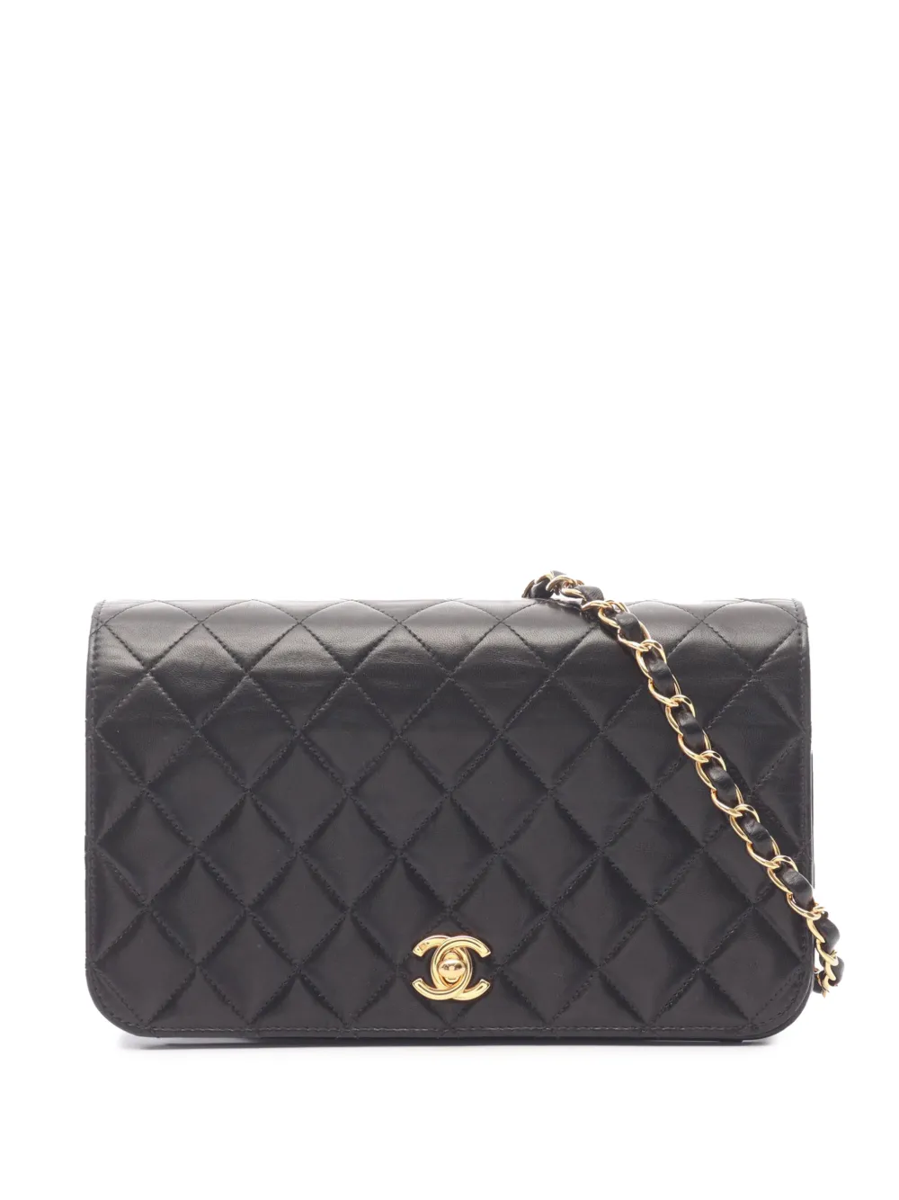 CHANEL Pre-Owned 2000-2002 CC Quilted Lambskin Full Single Flap crossbody bag - Nero