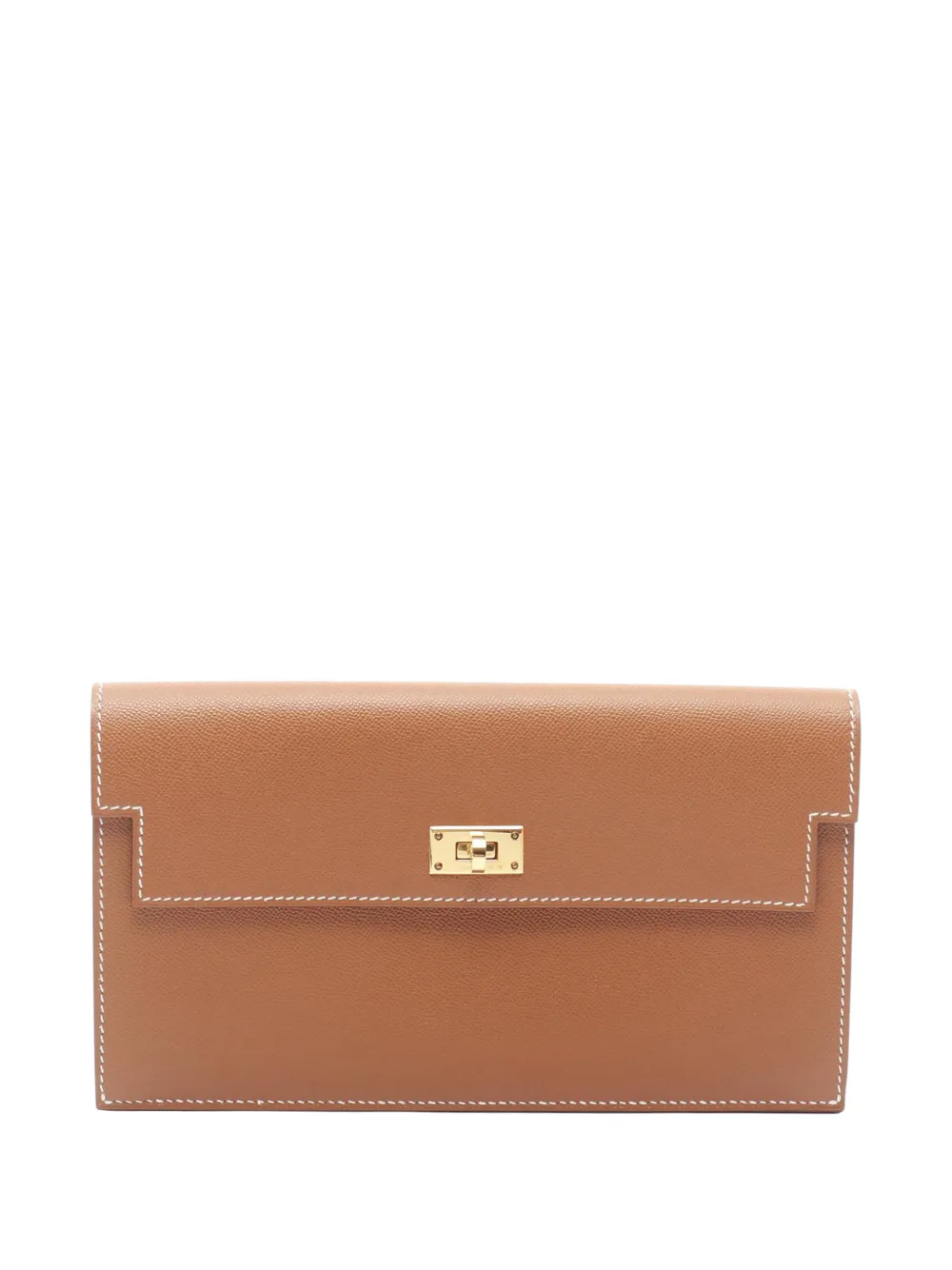 Hermès Pre-Owned 2024 Calfskin Kelly Pocket Long clutch bag - Marrone