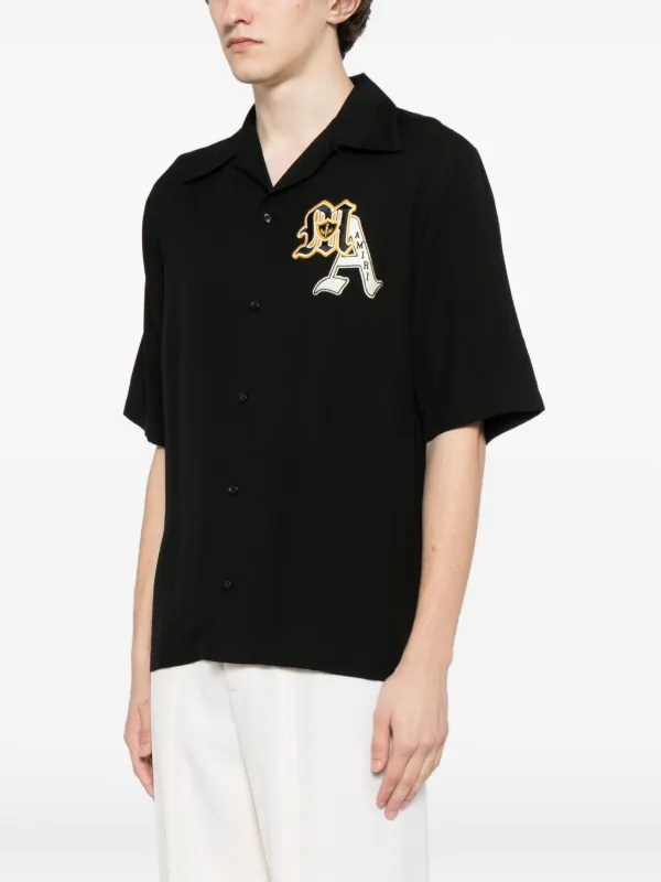 AMIRI varsity-patch Shirt | Black | FARFETCH IN