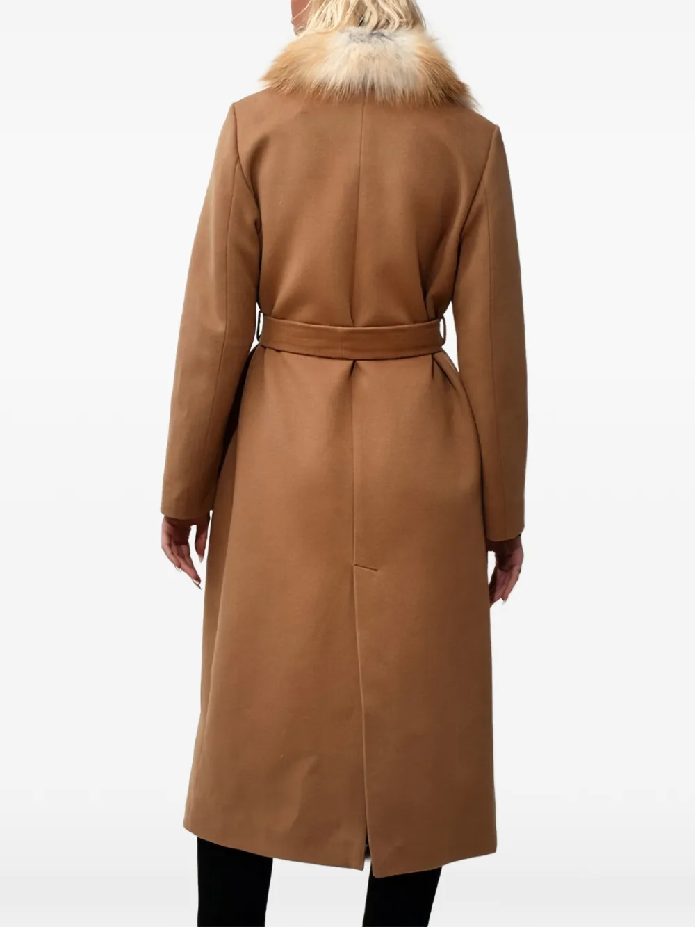  Poche Paris Single-breasted Belted Coat - Brown 