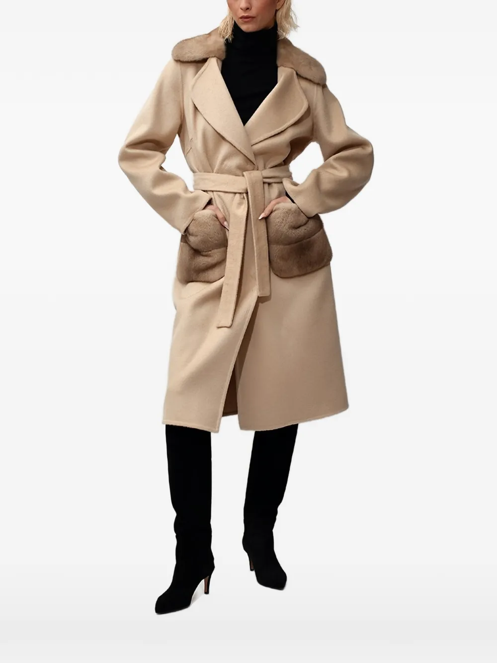 Poche Paris belted midi coat | neutro | Image 1