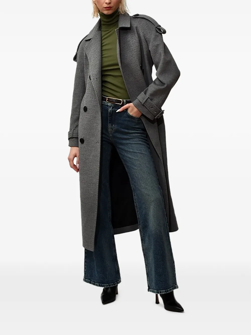 Poche Paris belted coat - Grigio