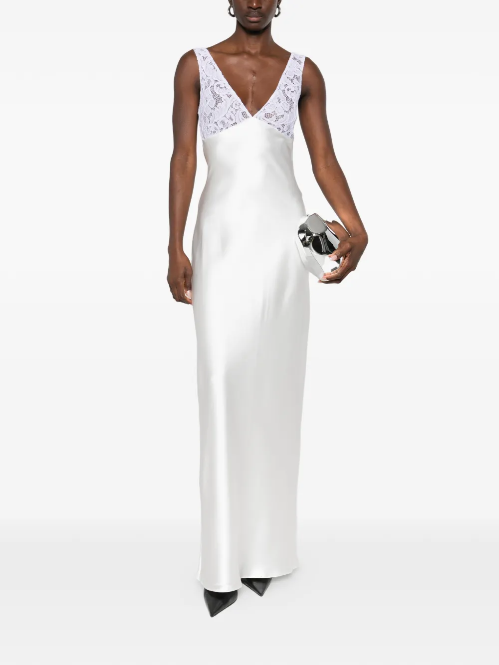 Atu Body Couture lace V-neck maxi dress - Wit