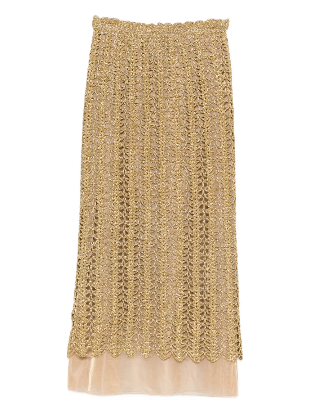Atu Body Couture open-knit midi skirt - Oro