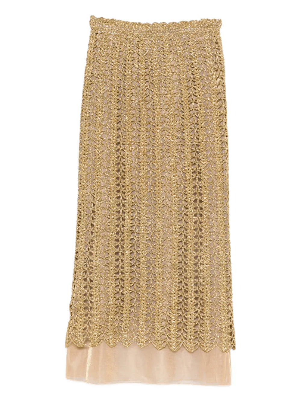 Atu Body Couture open-knit midi skirt - Oro