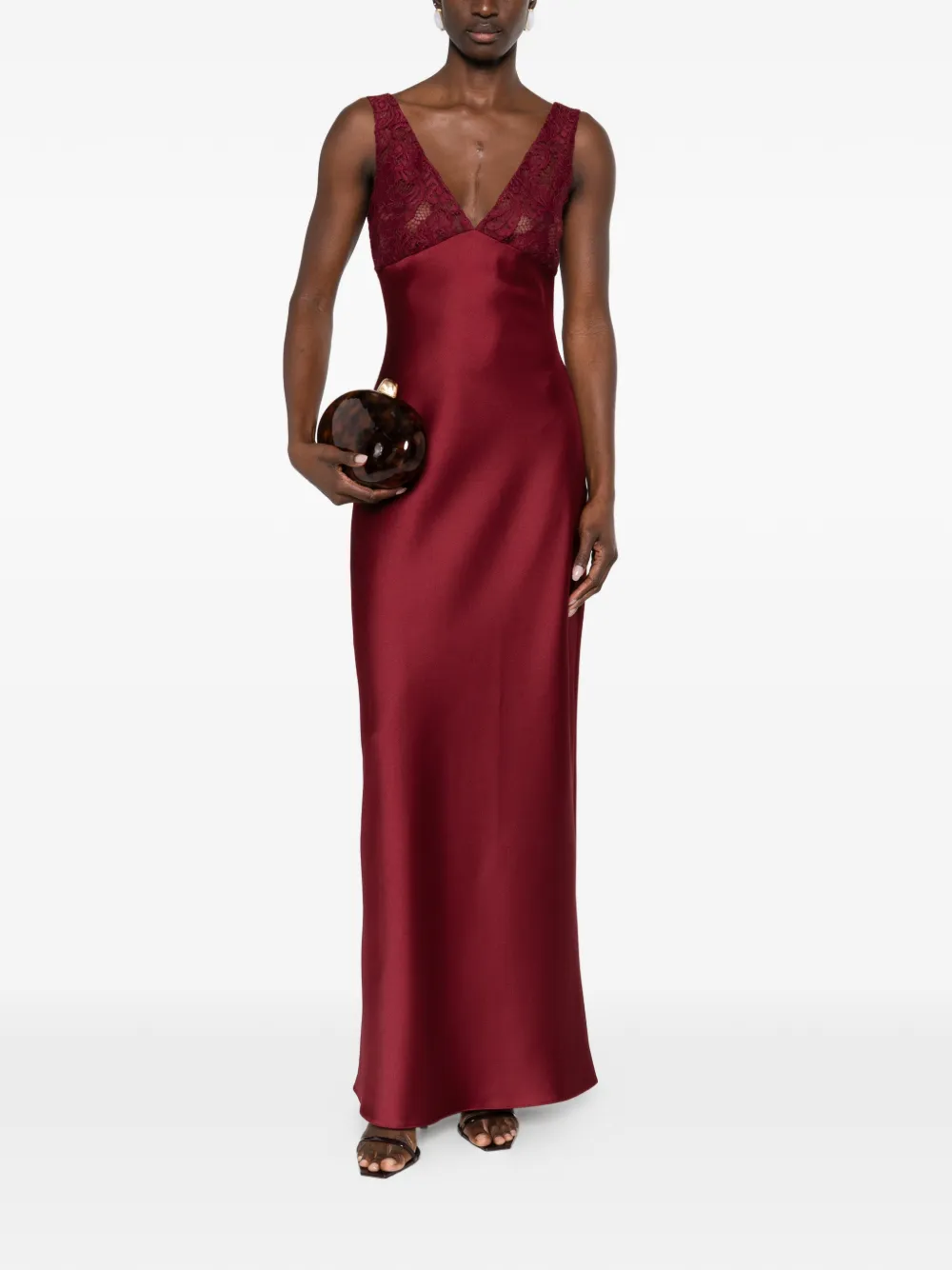 Atu Body Couture lace V-neck maxi dress - Rood