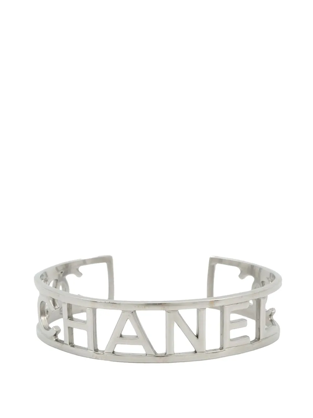 CHANEL Pre-Owned Bracciale rigido placcato argento con logo 2015