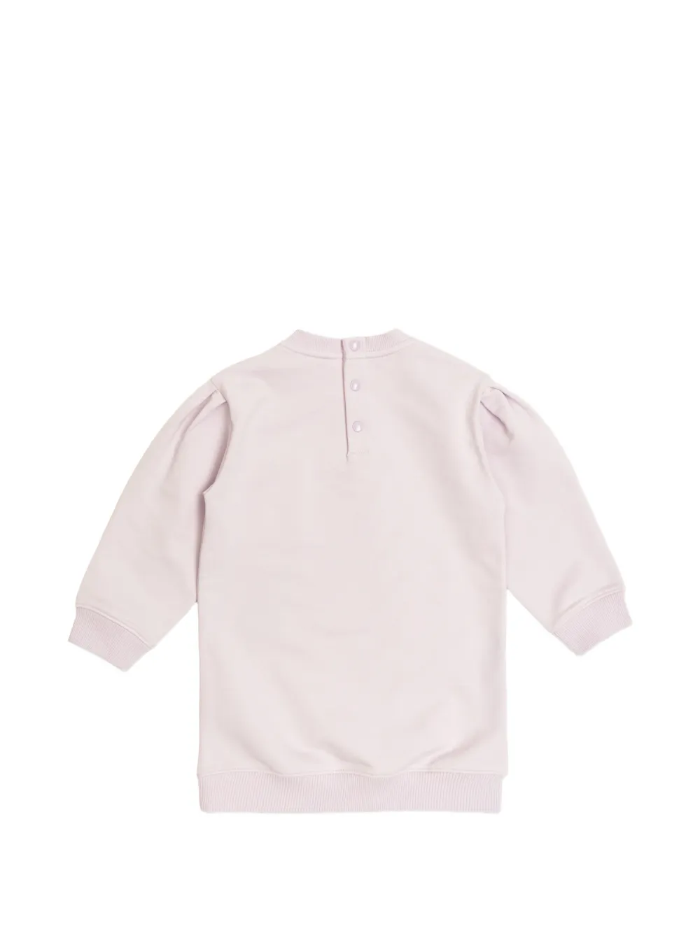 Moncler Enfant puff-sleeve logo-appliqu&eacute; dress - Paars