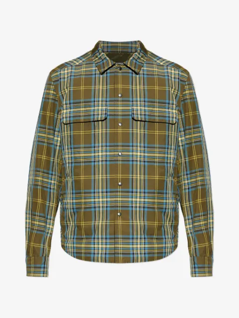 Moncler camisa con parche del logo y motivo de cuadros