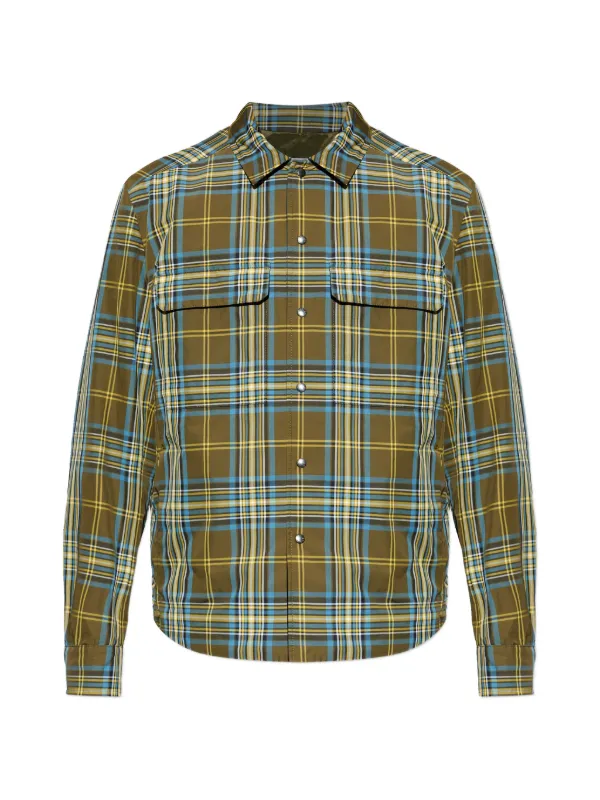 moncler dress shirt Denim Blue Logo Patch Long Sleeve Shirt - Shirt Jackets for Men