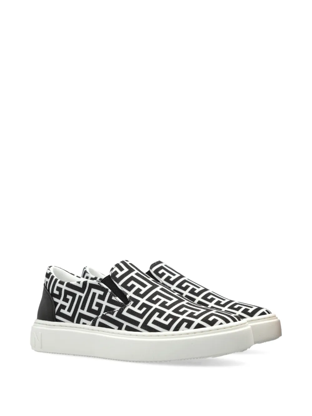 Balmain Kids geometric-print sneakers - Nero