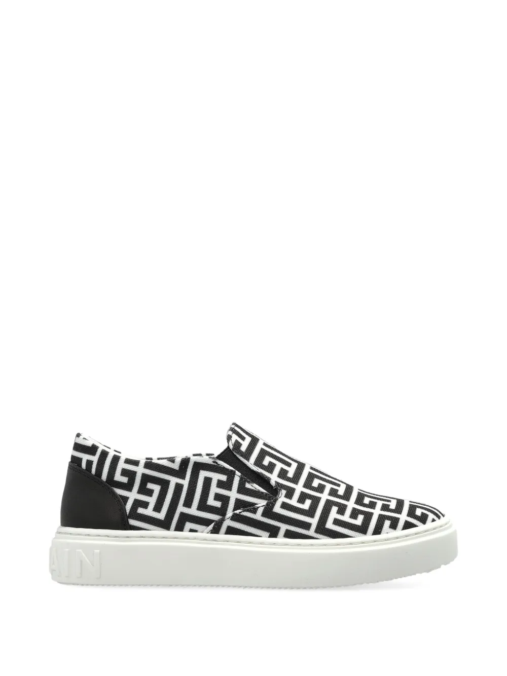 Balmain Kids geometric-print sneakers - Zwart