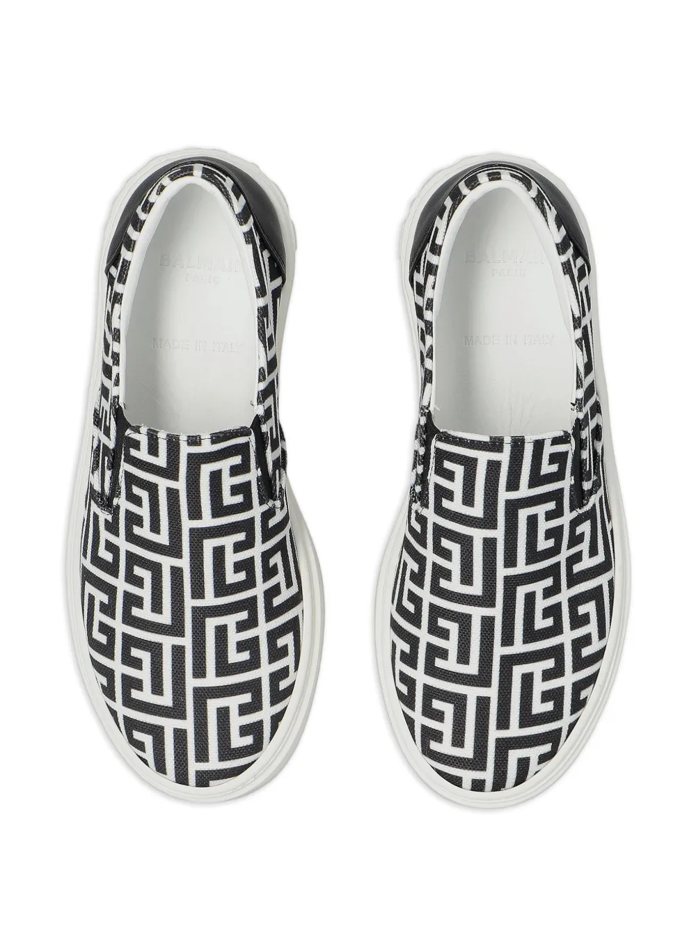 Balmain Kids Sneakers met geometrische print Zwart