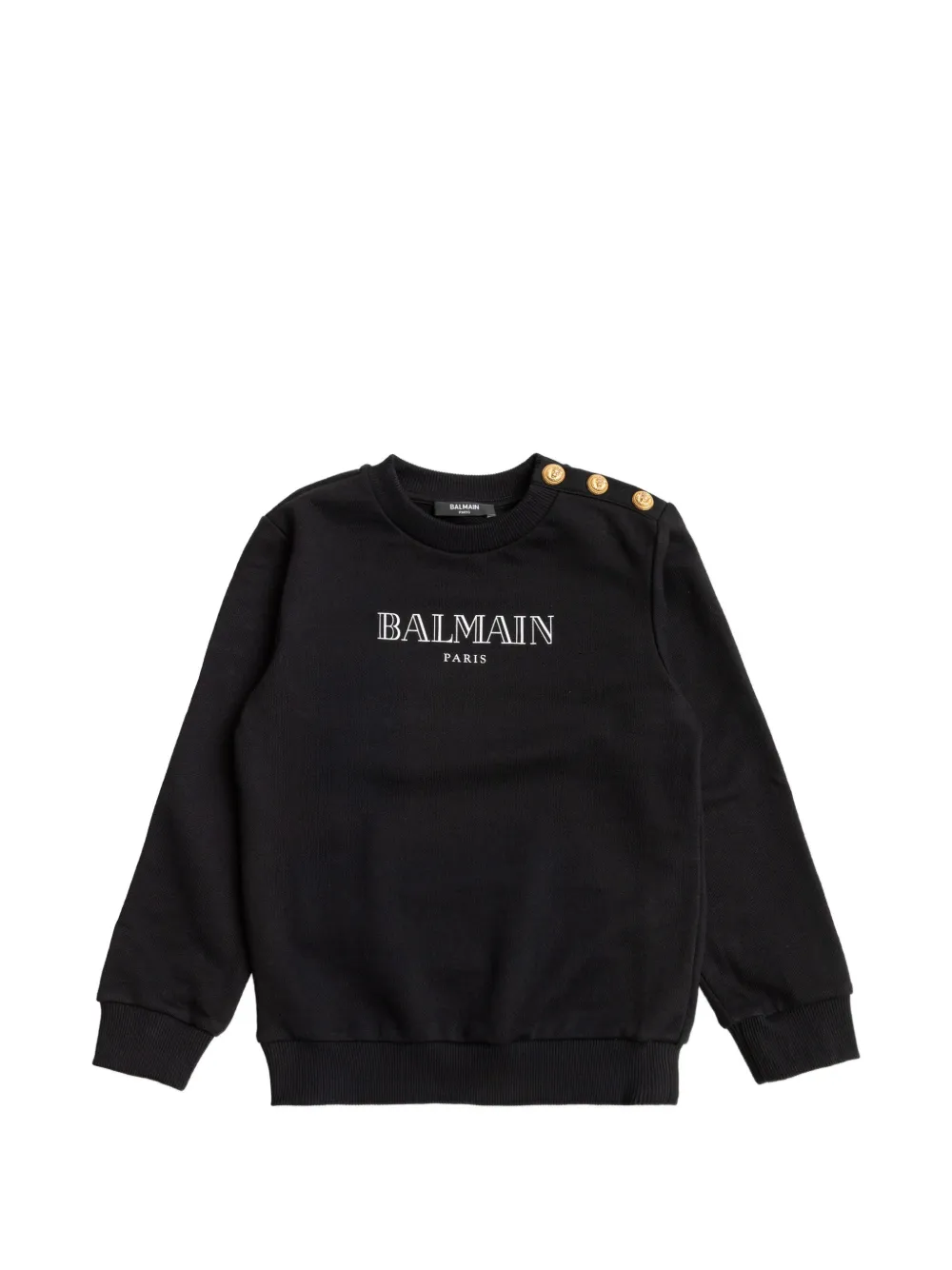 Balmain Kids buttoned logo sweatshirt - Nero