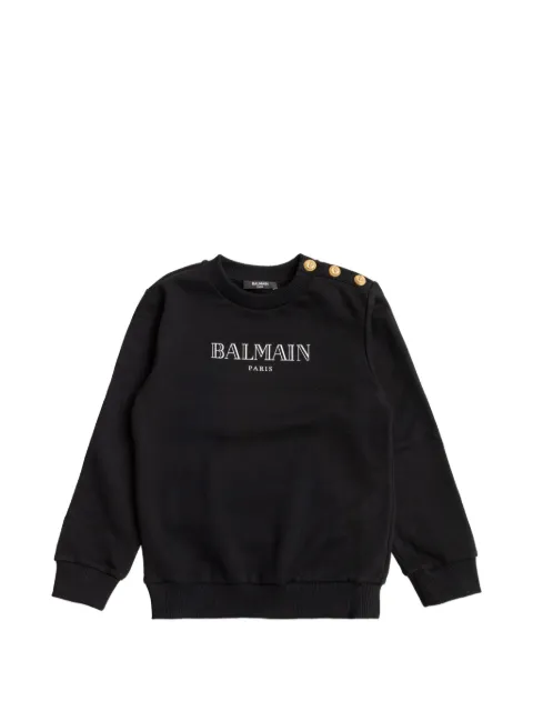 Balmain Kids buttoned logo sweatshirt