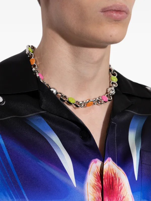 Casablanca Floral silver-tone Necklace | Silver | FARFETCH