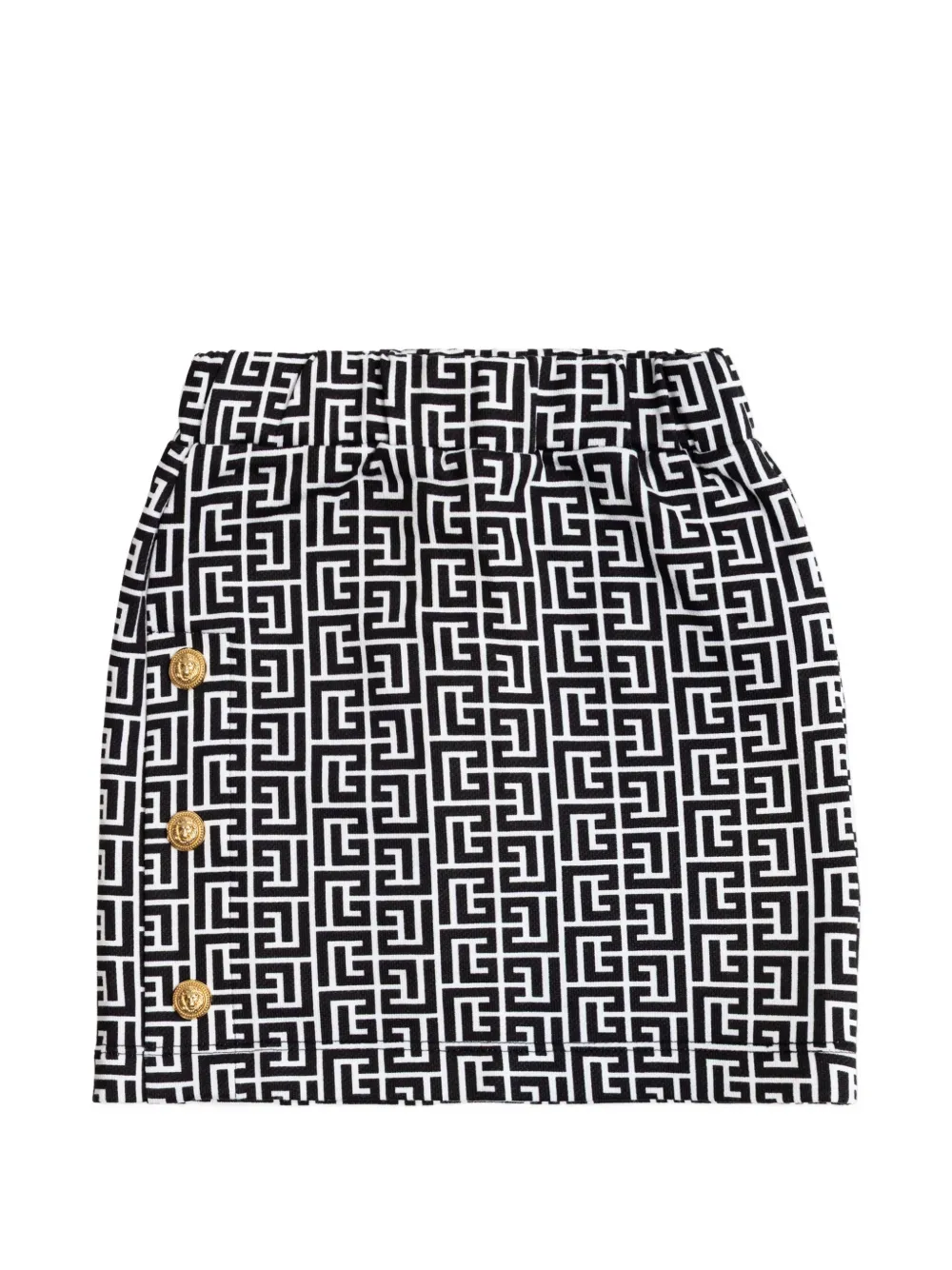 Balmain Kids monogram button skirt - Nero