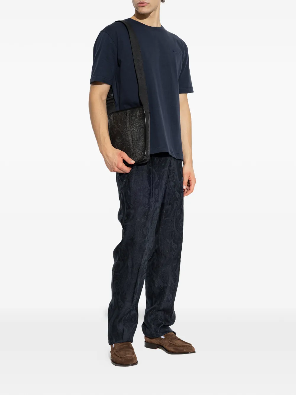 ETRO short-sleeve embroidered T-shirt - Blauw