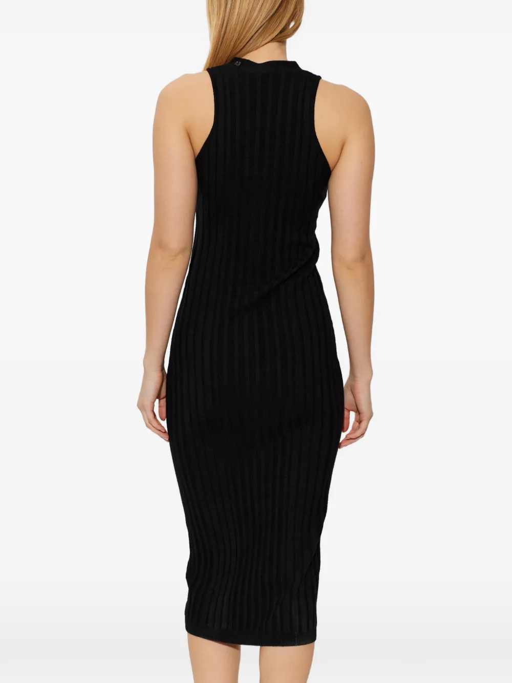 Lyliane Button-Up Ribbed Midi Dress
