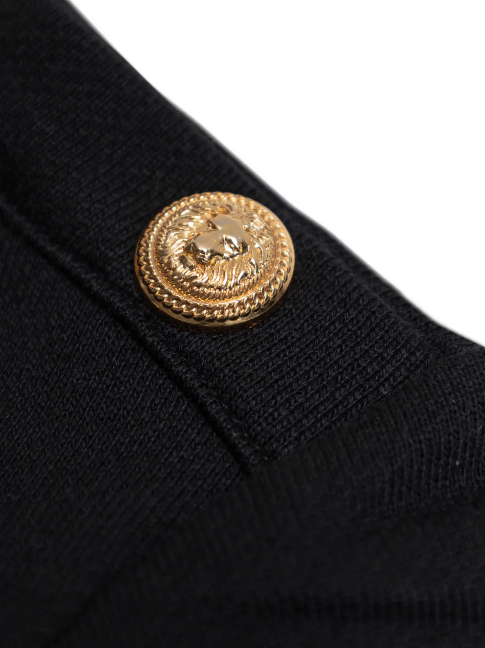 Balmain Kids T-shirt met gouden knoop en logo Zwart